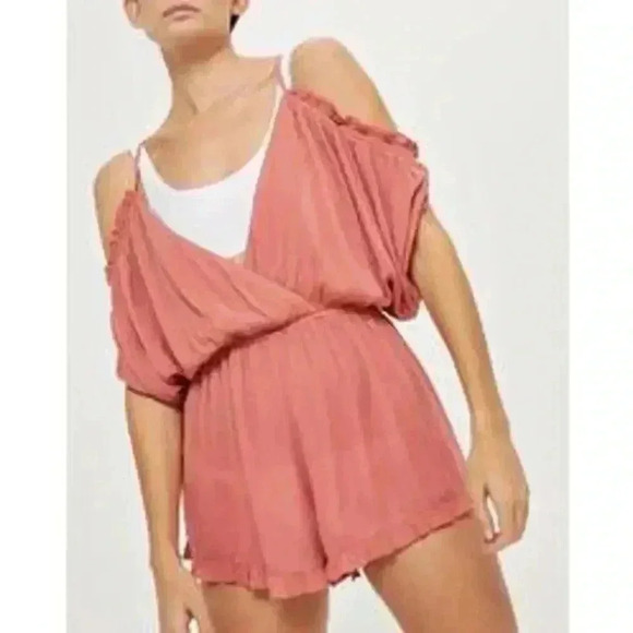 Topshop Blush Lightweight Coverup Romper Small - Picture 1 of 12